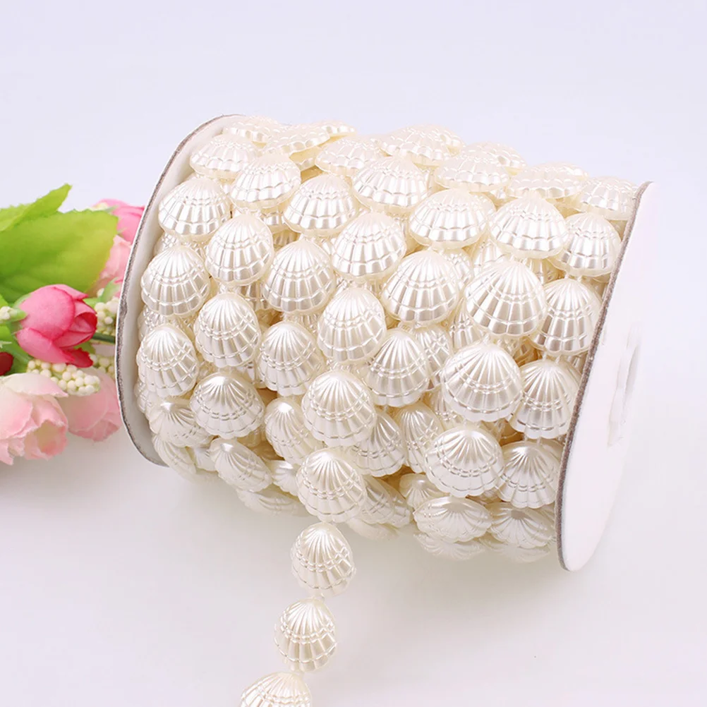 

1 Roll Imitation Pearl Beads Shell Bead Curtain For Diy Jewelry Making Wedding Decoration Craft Ocean Charm Set Fake Conch Beads