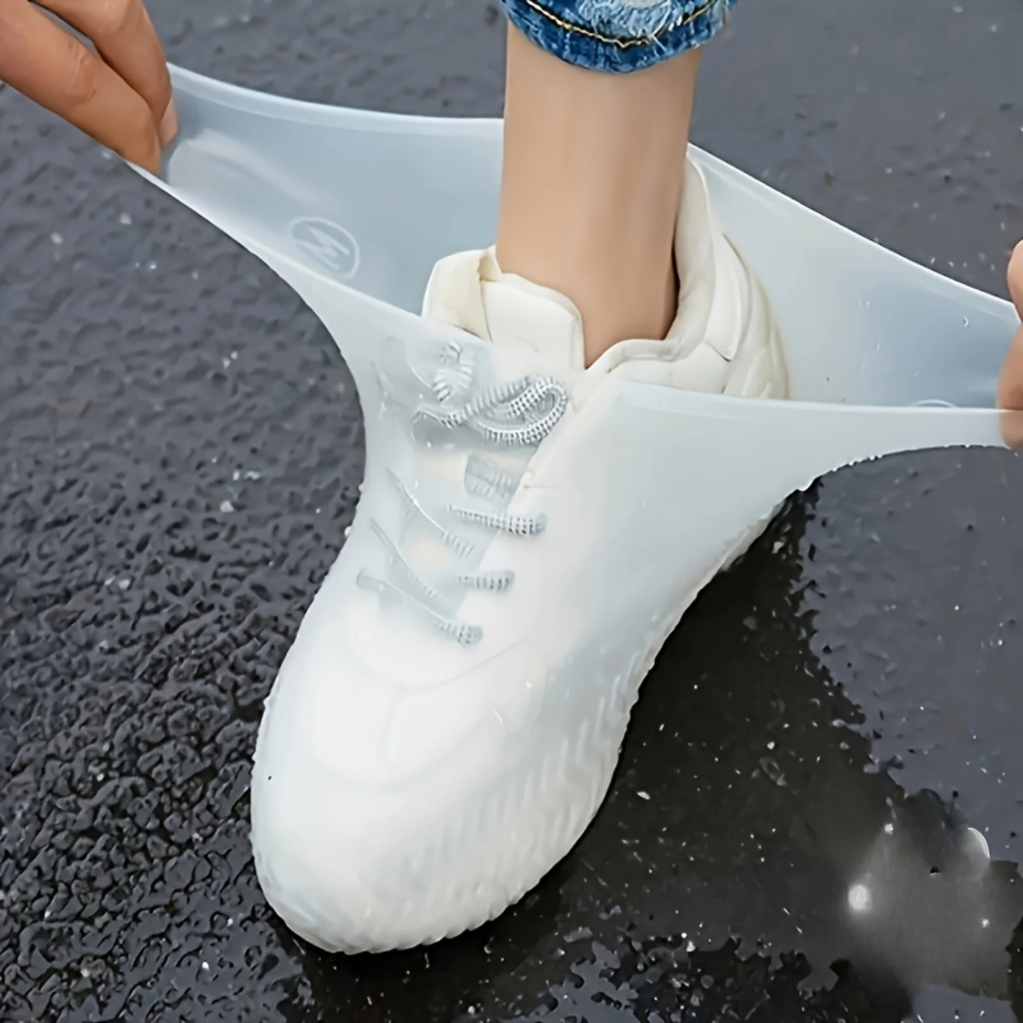 1Pair  Anti-slip transparent shose,for boot protection in rainy, snowy, and muddy conditions compatible with most shoes