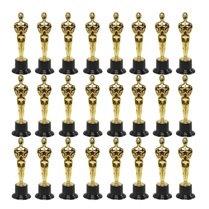 48 Pack Plastic Gold Star Award Trophies Statuette For Party Favors,School Award,Game Prize,Party Prize-Y44A