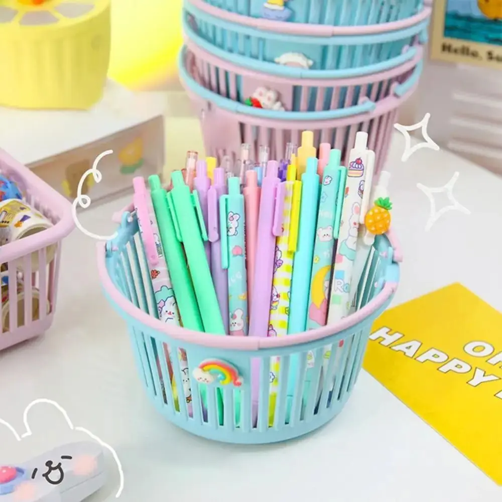 New Mini Desktop Storage Basket Sundries Storage Stationery Cosmetic Organizer Box Large Capacity Hand Basket