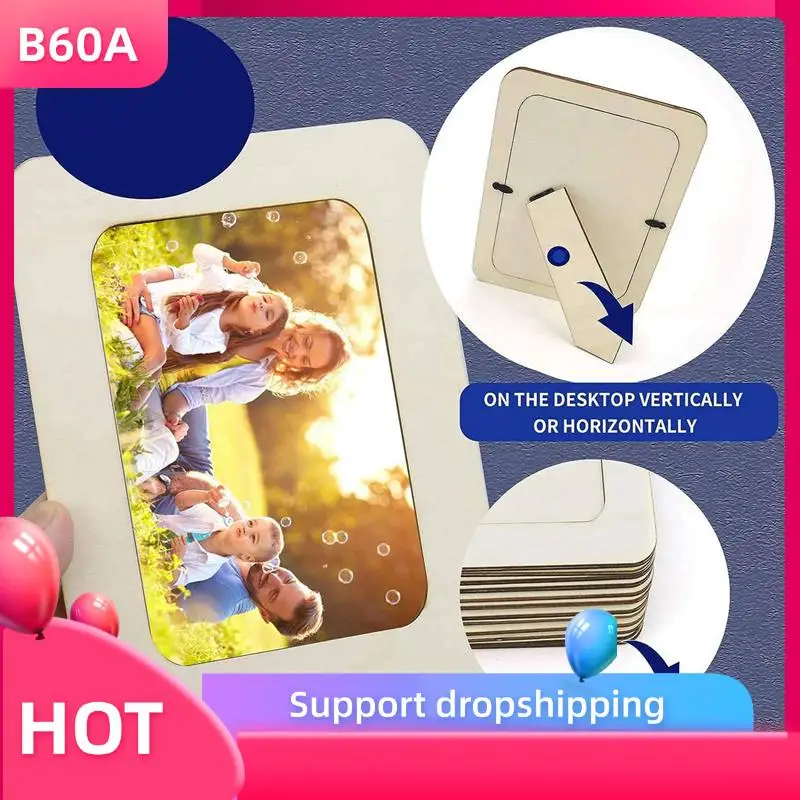 

B60A 36 Pieces DIY Wood Picture Frames Unfinished Solid Wood Photo Picture Frames For 4 X 6 In Photos, Standing Photo Frames
