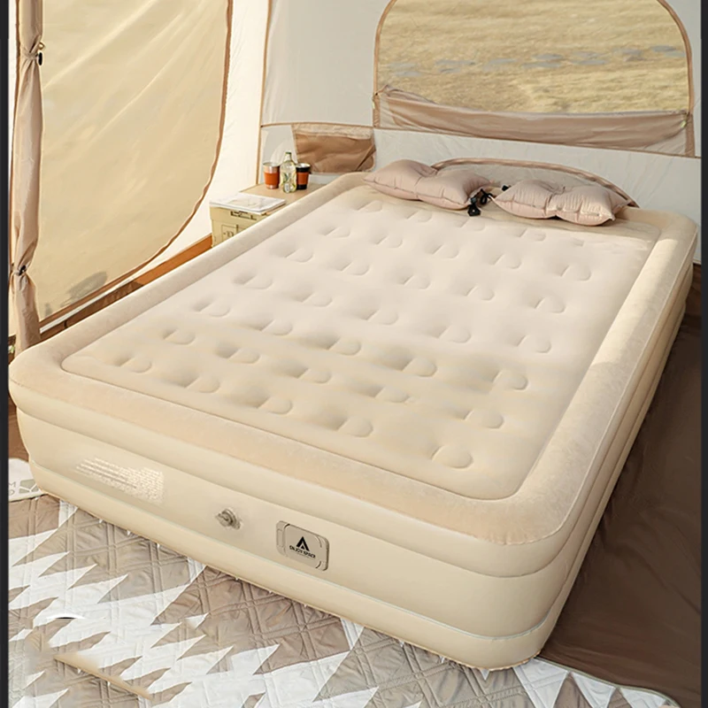 Cama doble plegable inflable de lujo para niñas, Tatami de diseño para exteriores, cama portátil para dormir, Camping, Beliche, muebles únicos