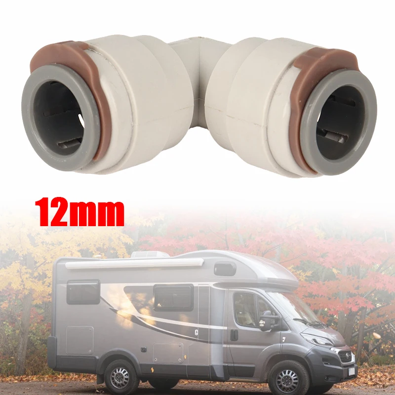 1Set 12mm Equal Elbow Push Fit Pipe Water Fitting Quick Connector For RV Caravan Motorhome Campervan Waterway System Accessories