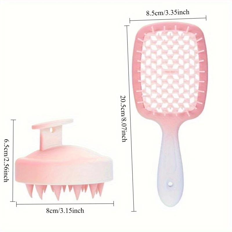 WANMEI 2pcs Scalp Massage Comb Hollow Out Comb Shampoo Massage Brush For Bath Hair Washing Spray Bottle Salon Hairdressing Tools - view 5