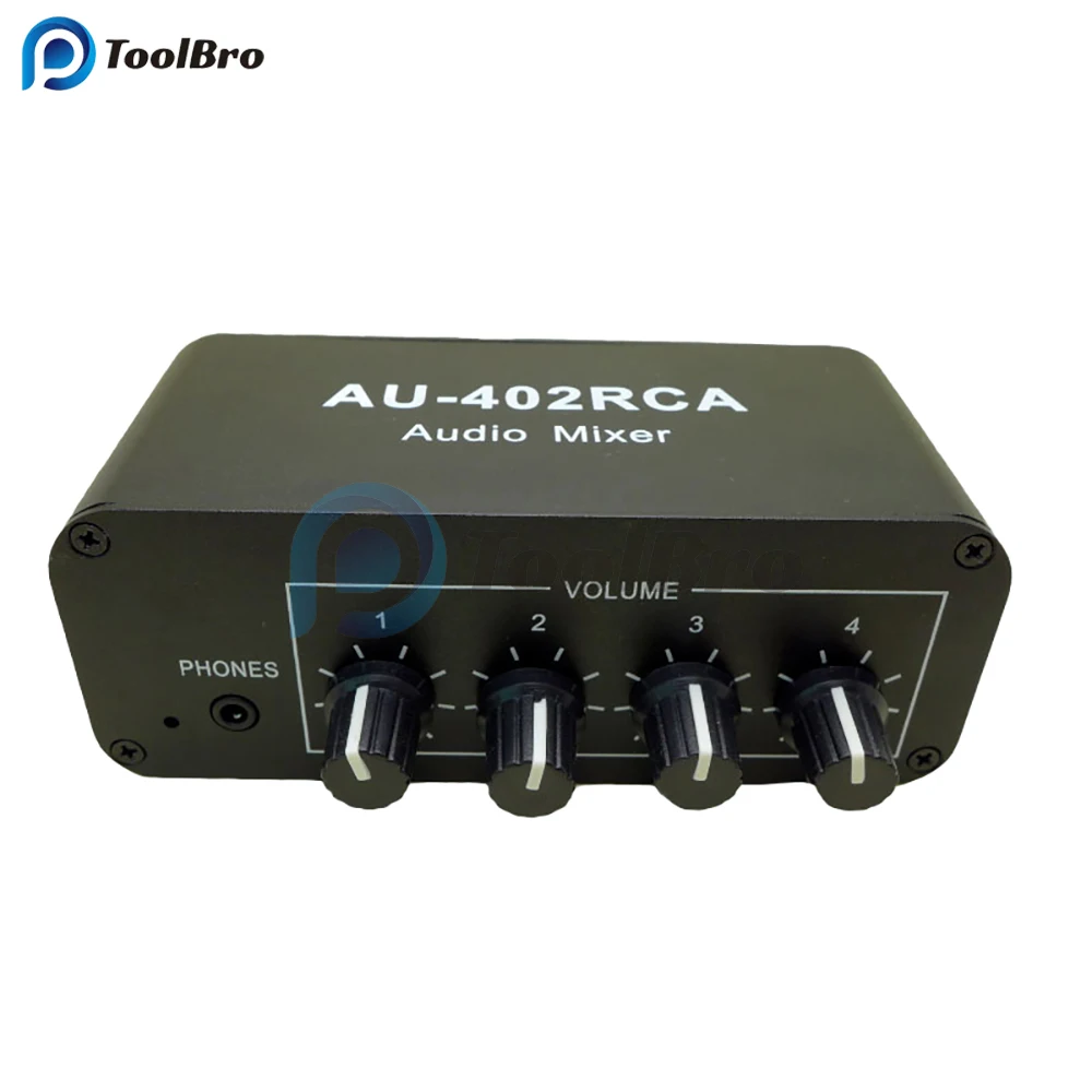 

DC 5-19V Stereo Audio Mixed Distributor Signal Selector Switcher 4 Input 2 output RCA Volume Control Headphones Amplifier