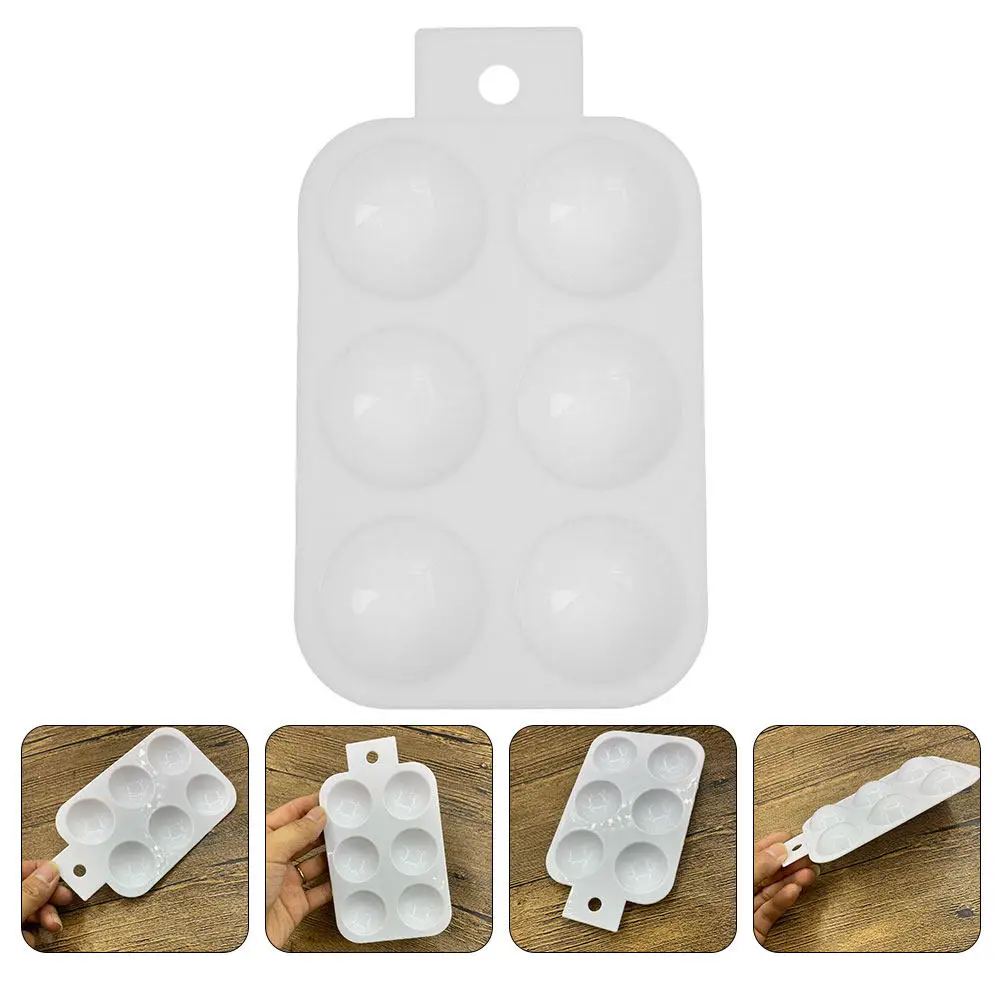 6Pcs Small Plastic Painting Palette Smooth Easy Clean Watercolor Gouache Acrylic Oil Palette Empty Mix Hold Colors Artist Tool