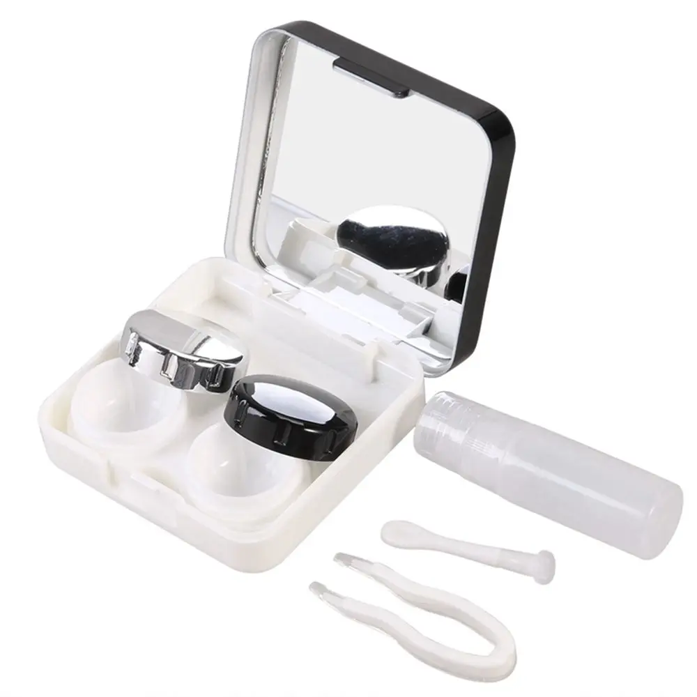 

Contact Lens Box with Mirror Contact Lens Travel Portable Holder Contact Lens Square Mini Plastic Storage Soaking Box Case Set