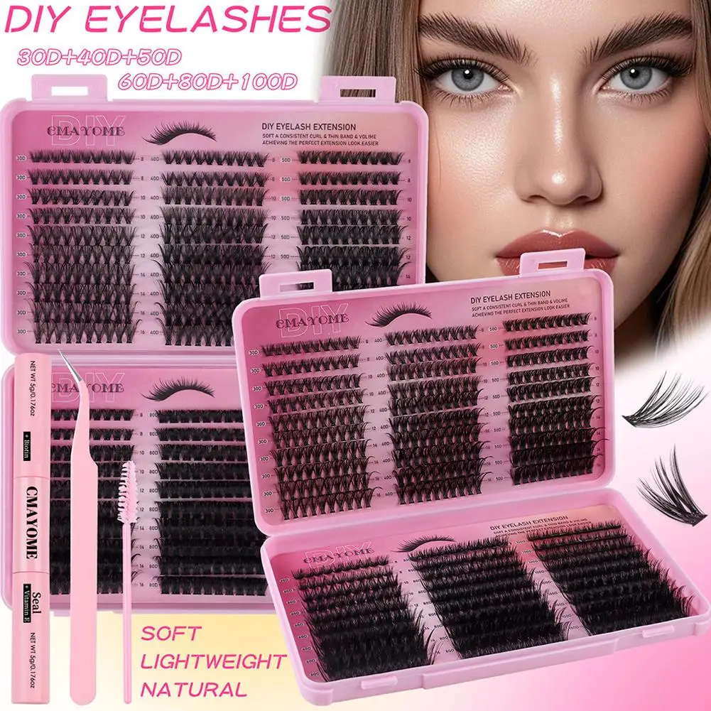 Extensions de cils individuelles, 600 pièces, épaisses et moelleuses, 30D-100D, longueur mixte, bricolage, 8mm-16mm, Application et retrait faciles