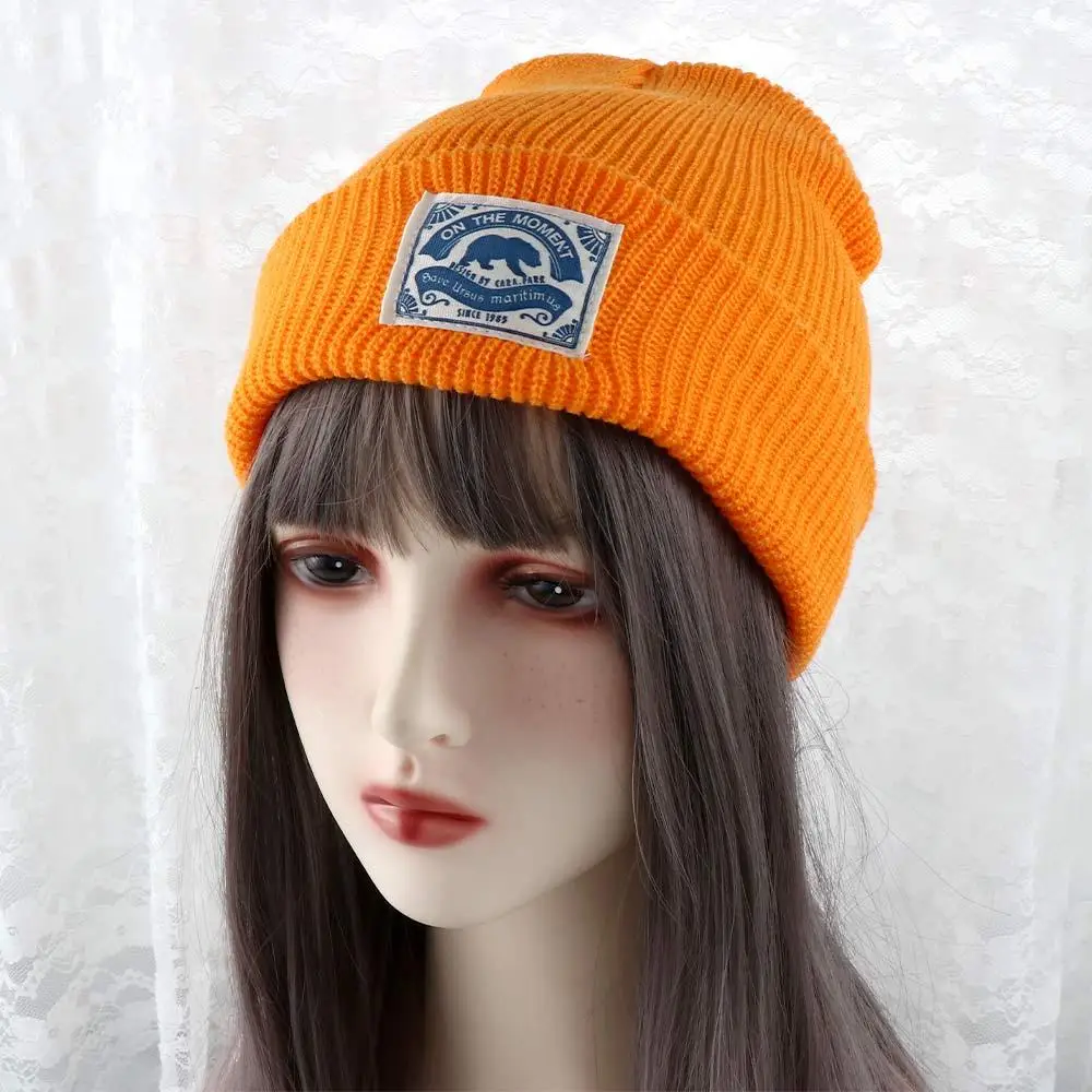 Warm Casual Minority Polar Bear Street wear Solid Colors Knitting Beanie Korean Style Hat Women Skullies Hat Fashion Design