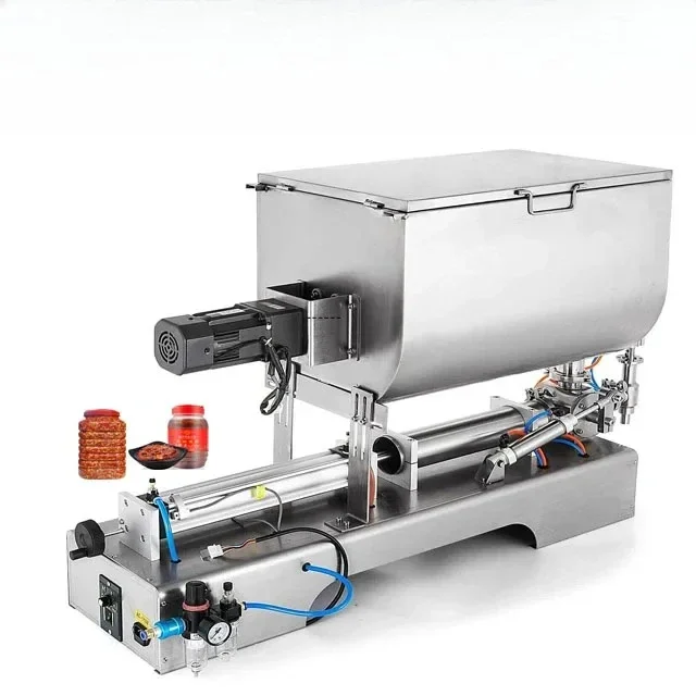High Quality 80L U-type Hopper High Viscosity Cosmetic Plastic  Hot   Bottle Liquid Paste Mixing Filling Machine