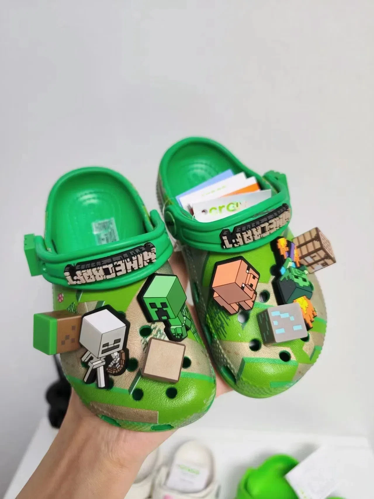 

New bandai Cartoon anime Kawaii children's hole shoes cute cos minecraft branded girl beach sandals student home slipper gift