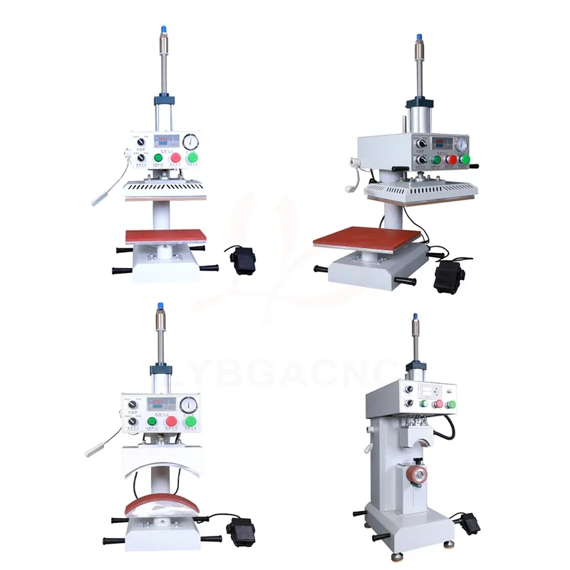 Pneumatic Automatic Heat Press Machine Can Continuous Hot Stamping Machine Heat Transfer Printer for DIY T Shirt Logo Brims Tool