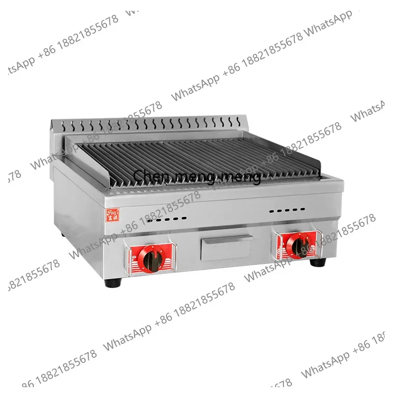 Tabletop Gas Commercial BBQ Fish Liquefied Gas BBQ Machine Striped Grill