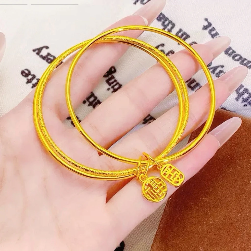 

Interlocked Rings Three Lifetimes Peace Blessing Bracelet For Women 24K Gold AU999, three rings around with endless love