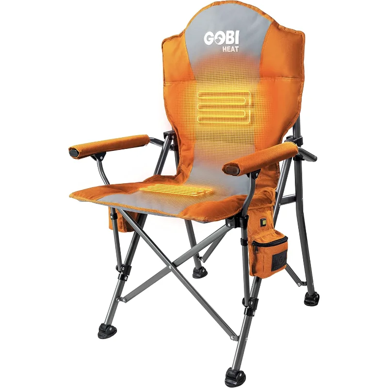 

Gobi Heat - Terrain Portable Heated Camping Chair - Outdoor Folding Chair with Heated Filling - 3 Heat Settings (Sunrise)