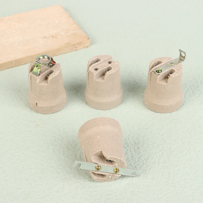 1Pcs 250V 4A Lamp Base E27 Vintage Ceramic Lamp Fittings Socket Lamp Base Holder Accessory Fixing Bracket Large Screw Cap