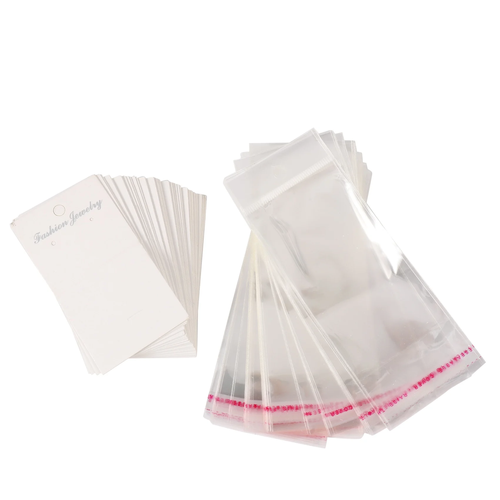 Jewellery 100 x White Plain Earring Display Cards & Self Adhesive