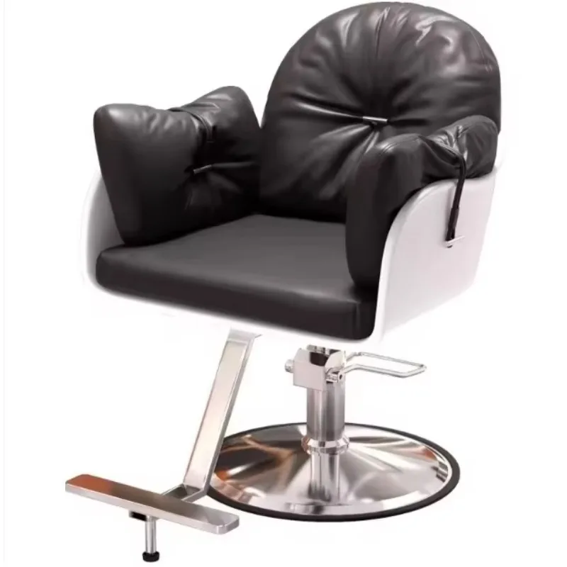 Adjustable Swivel Modern Black White Color Stainless Steels Fashionable Haircut Salon Chair Hair Salon Barber Chairs