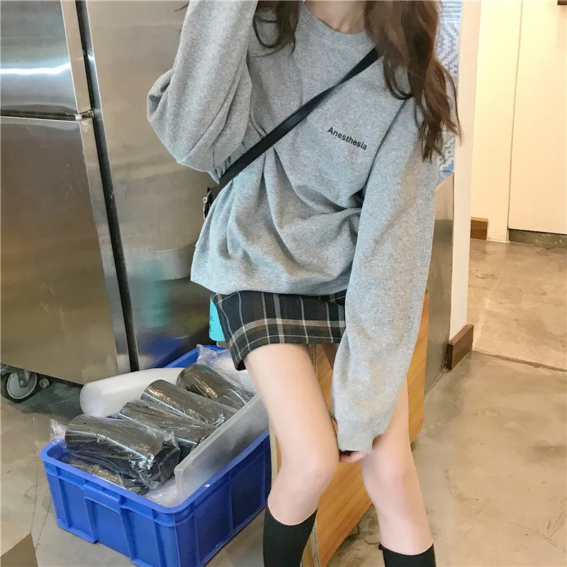 Letters Winter Korean Fashion Hoodies Women Y2K Kpop Gothic Tops Harajuku Streetwear Long Sleeve Cheap Clothes Woman Sweatshirt