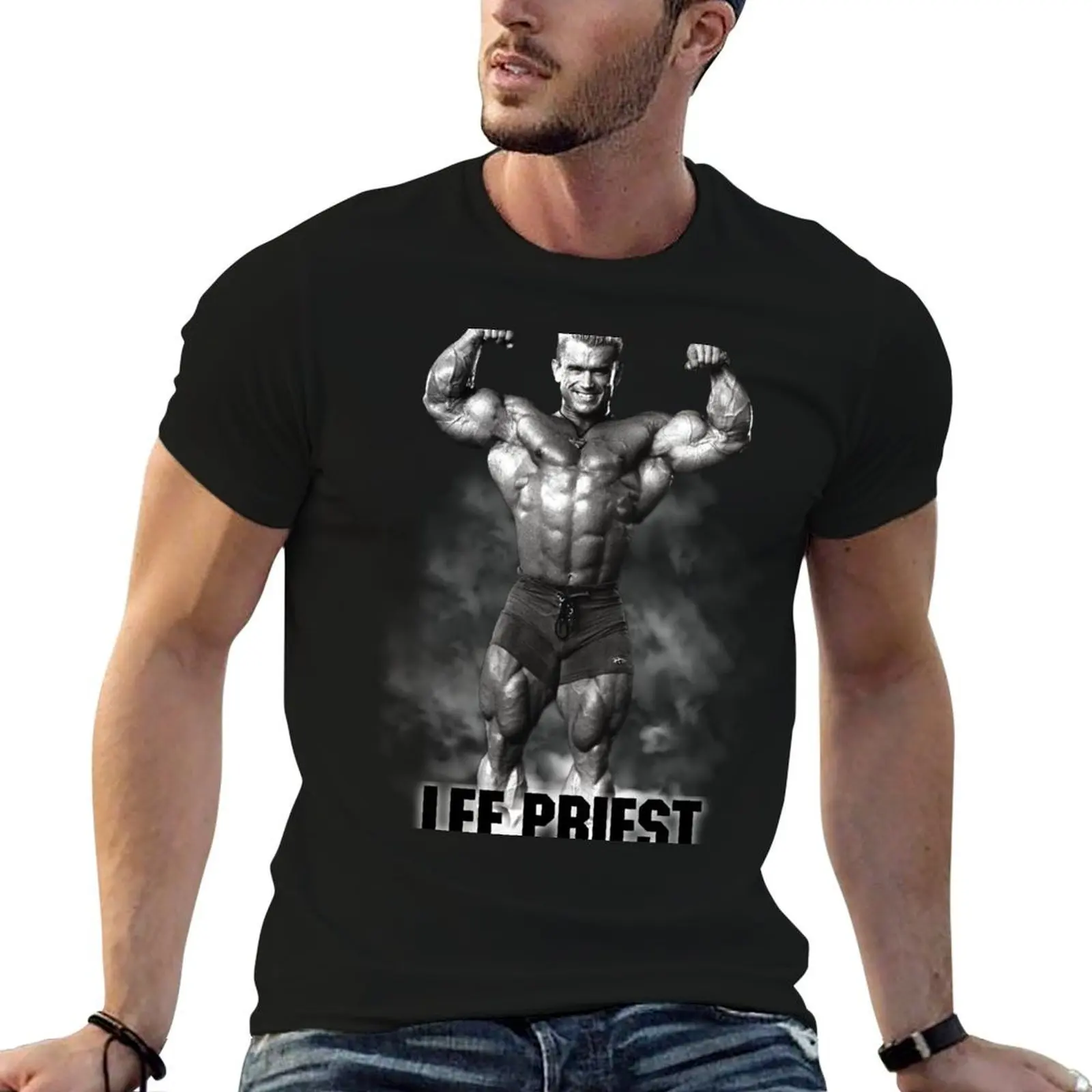 

Lee Priest Double Biceps Bodybuilder T-Shirt t shirts with prints black cotton t-shirt plain for man package T-Shirt