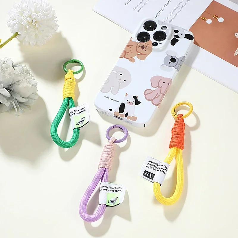 

Прочный нейлоновый брелок для телефона с цветными блоками | Короткий универсальный ремешок для телефонов/брелок | 2025 Новые креативные автомобильные украшения