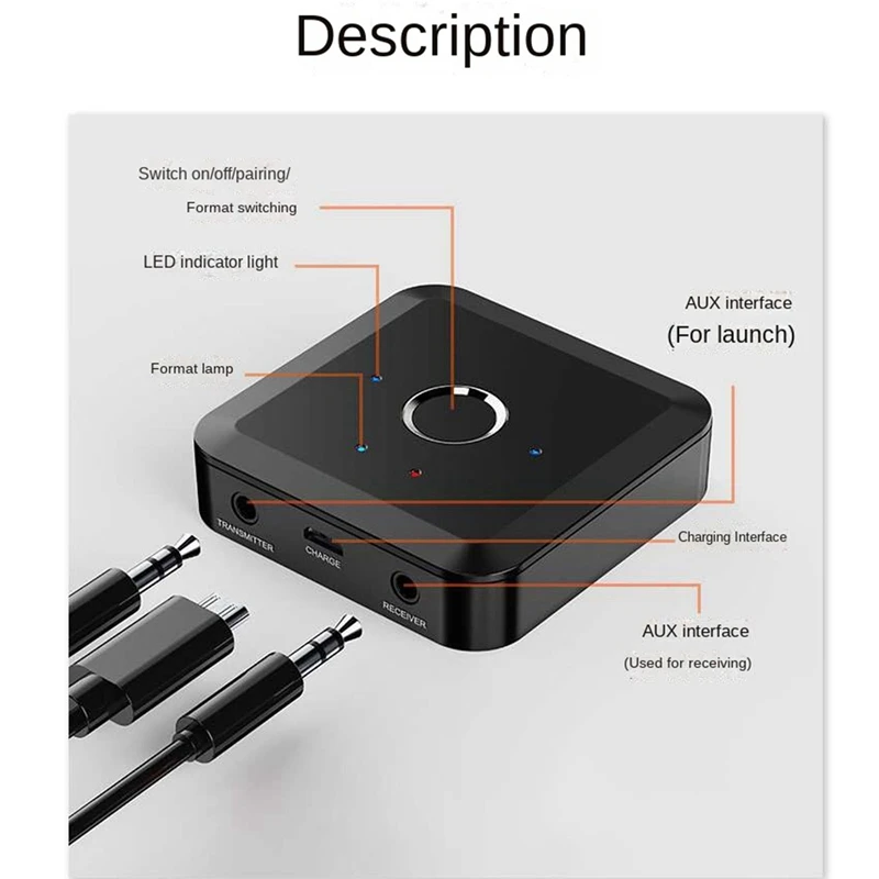 

Bluetooth 5,2 аудио передатчик приемник 24 бит 96 кГц 3,5 мм адаптивный LL HD беспроводной адаптер для ТВ ПК автомобиля