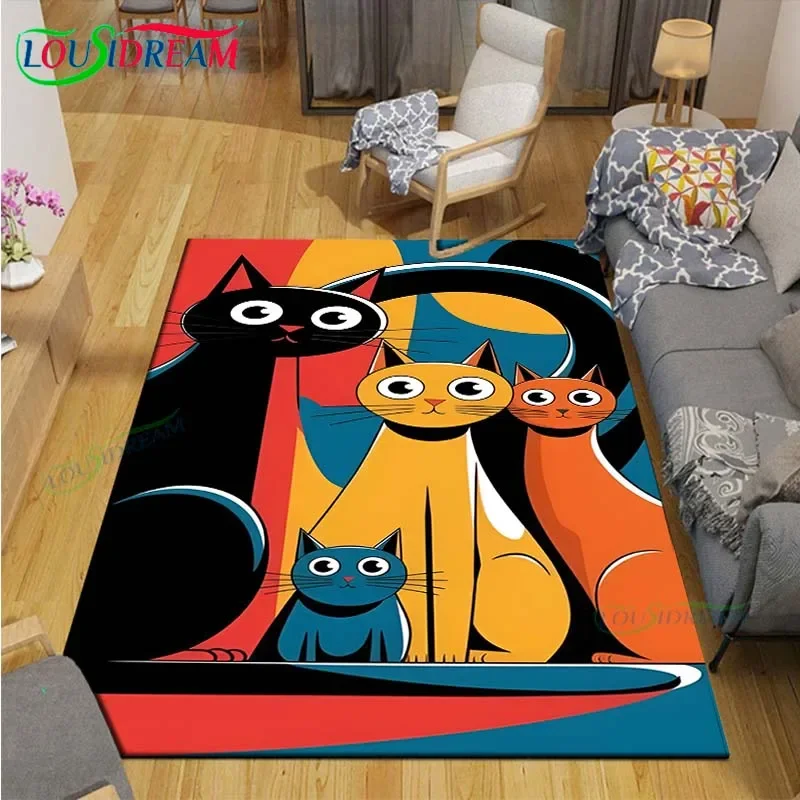 3D Fashion Exquisite painting Cat Printed  Carpets Living Room Anti-Skid Area Rug Kids Bedroom Mats Yoga Mat Large Carpet Decor