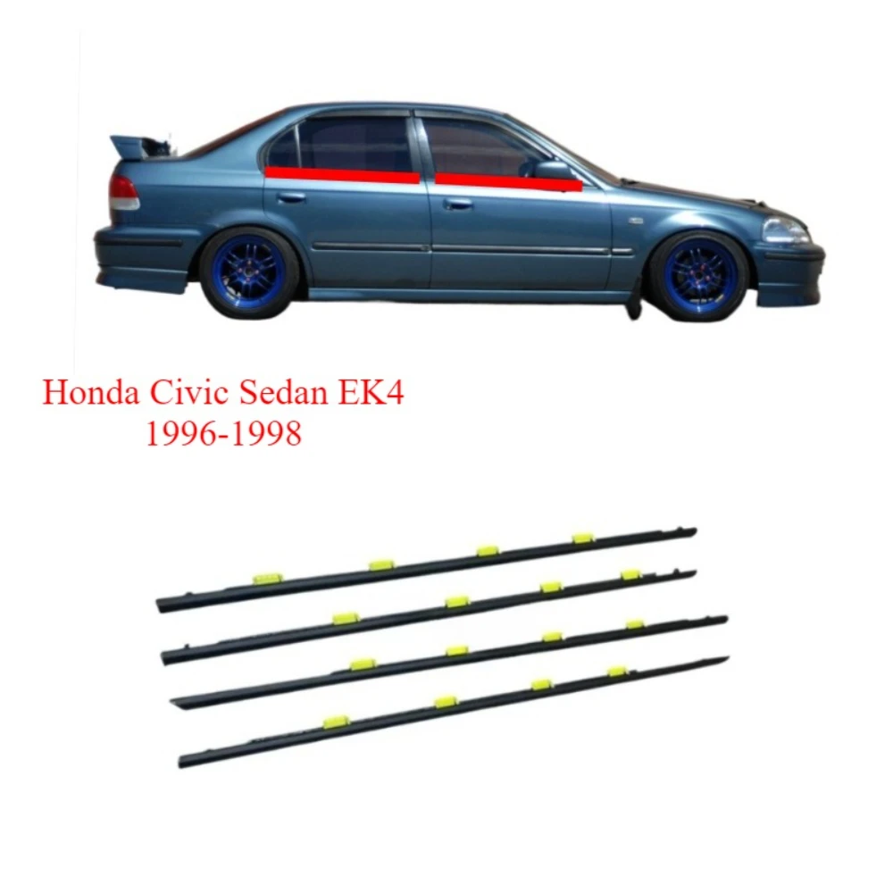 1 Kit Außenleisten-Dichtungsstreifen für Honda Civic Sedan EK4 1996–1998 EK1 EK3 72450-S04-003 101