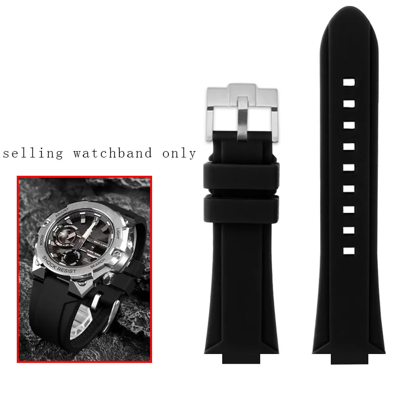 Silicone bracelet for CASIO G-Shock GST-B400 GST-B200 series rubber watchband accessories strap 14mm 16mm Convex wristband belt