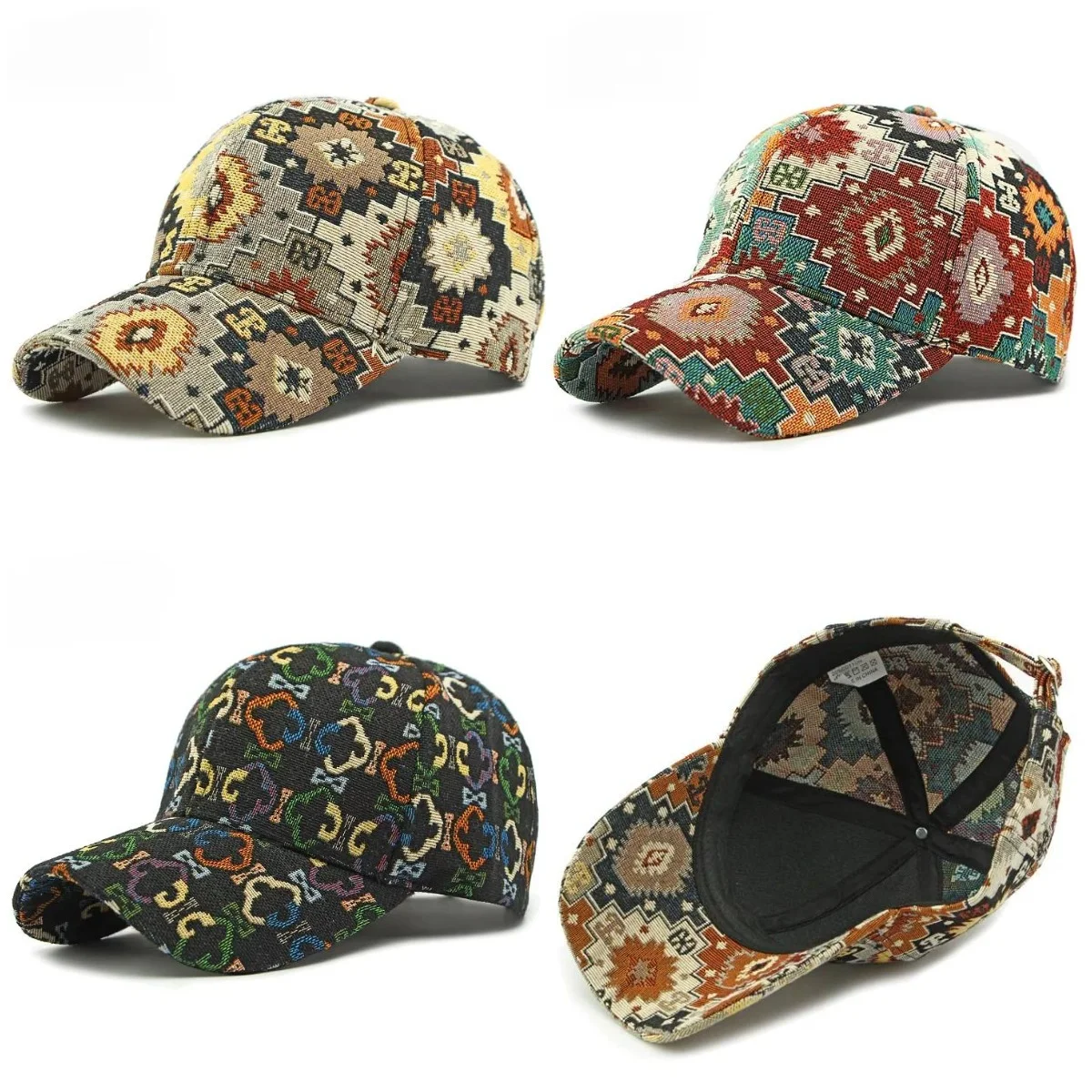 

2025 Spring New Hat Women's Retro Ethnic Style Hardtop Baseball Cap Korean Version Fashion Cap Sun Hat Tide