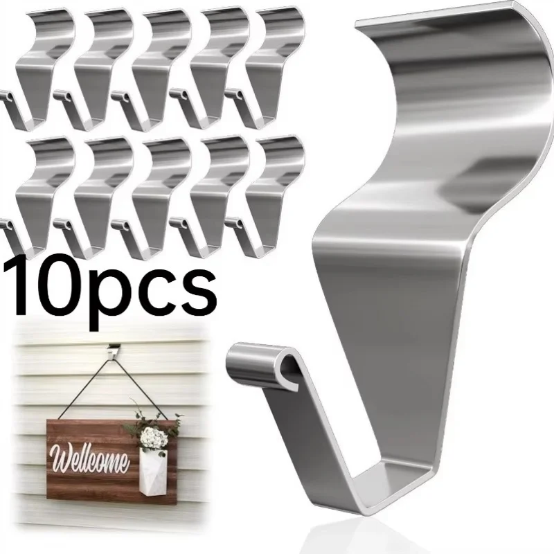 10Pcs Hanging Hook Stainless Steel Wall Seam Concealed Wall Panel No Hole Hook Outdoor Hanging Flower Pot Tool