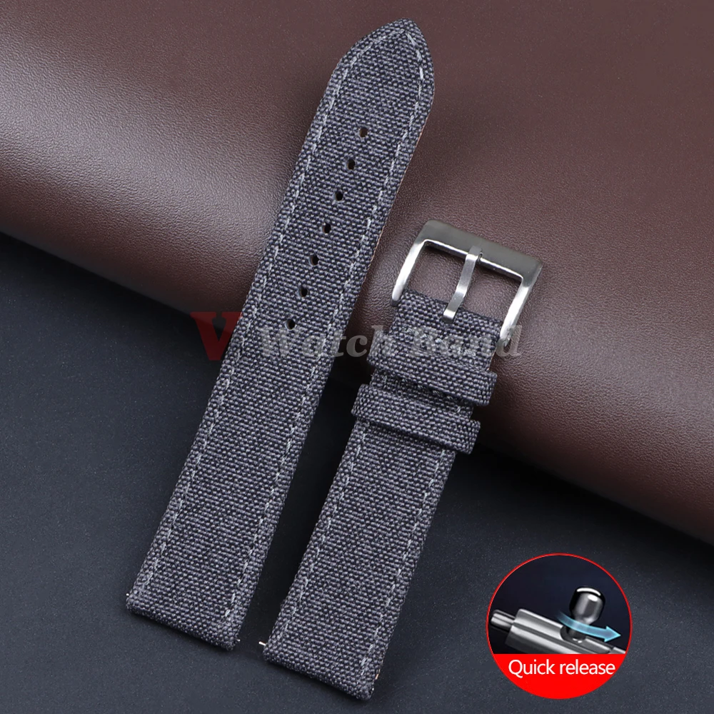 Watch Band Strap 20mm 22mm Sport Bracelet for Omega Strap for Seiko Sport Vintage Nylon Leather Watchband  Men Accessories