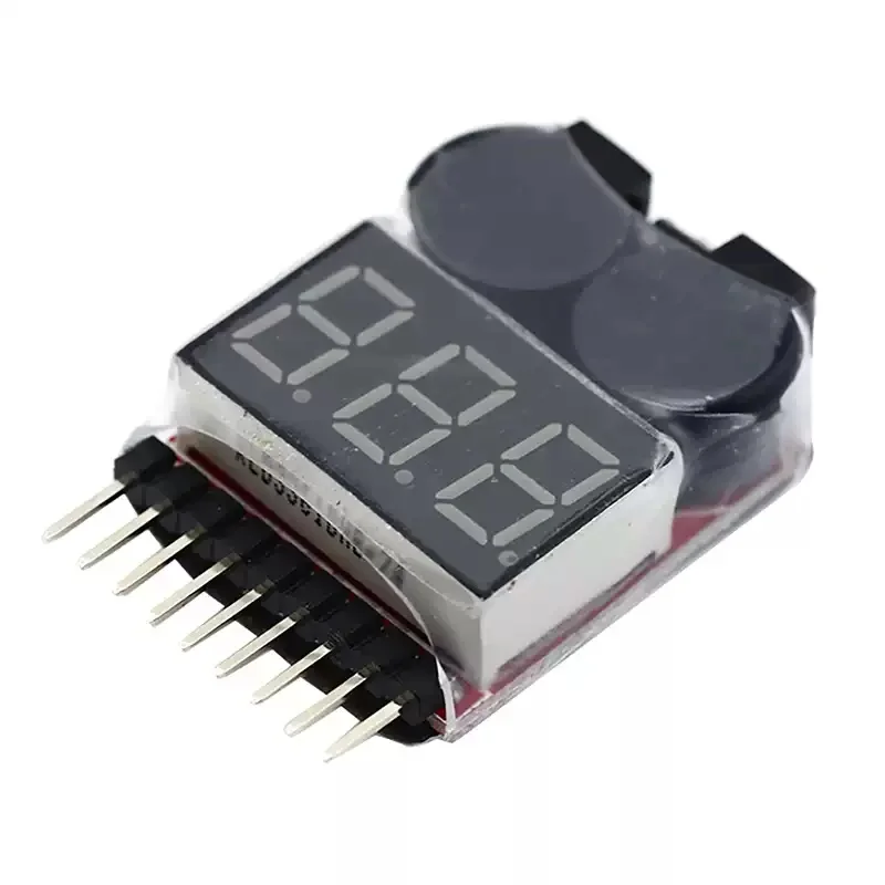 RC 1-8s Lipo Battery Tester Monitor Low Voltage Buzzer Alarm Voltage Checker With LED Indicator For Lipo Li-Fe LiMn Li-ion