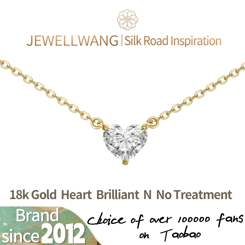 

JEWELLWANG Lab-grown 18K Gold Teardrop Oval Diamond Princess Square Triangular Synthetic Diamond Necklace Anniversary Gifts