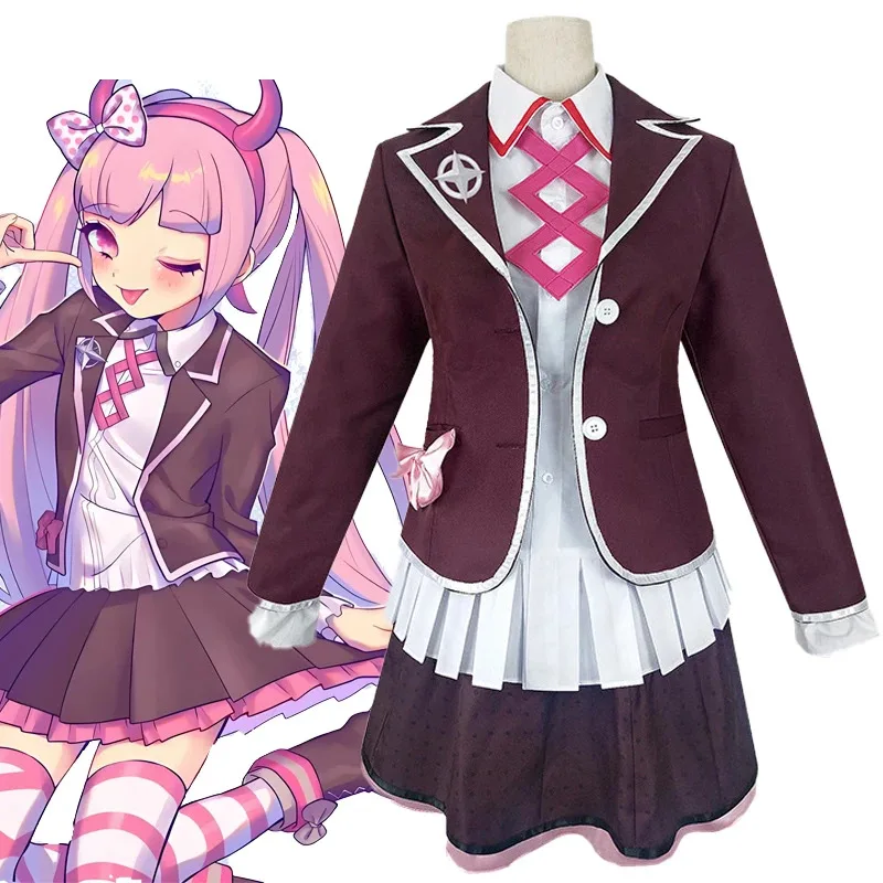 2025 11 لعبة دانغانرونا تأثيري Utsugi Kotoko زي المرأة JK زي مدرسي دعوى تنورة أغطية الرأس هالوين كرنفال الزي مع