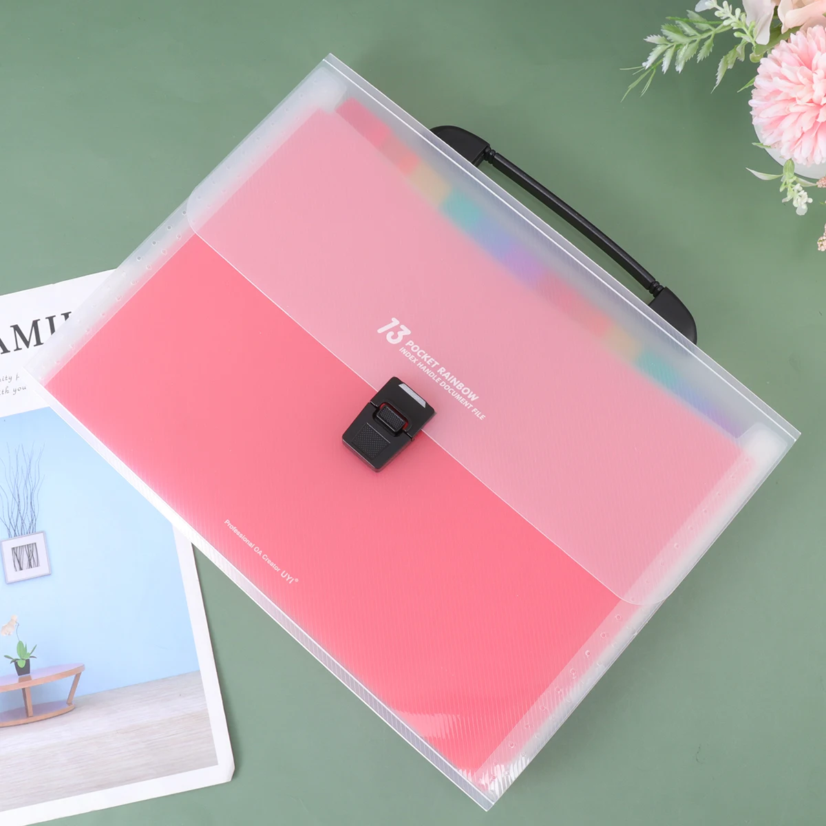 

13 Pcs A4 Expandable Folder Stylish Plastic File Bag Multilayer Document Organizer Portable Folder