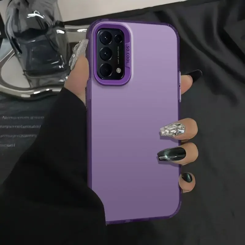 Funda para Oppo Find X3 Lite, Funda para Teléfono OPPO Reno5, Funda para oppo Reno 5 5G CPH2145, Funda Mate de Lujo con Acabado Metálico Aurora