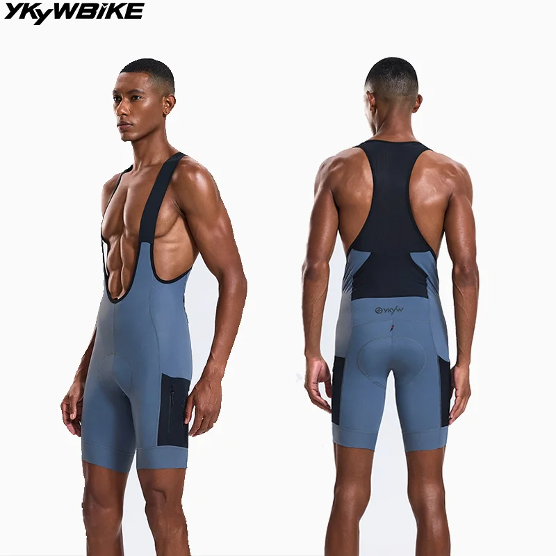 YKYWBIKE 2025 Men's Cycling Bib Short 4 Pockets Summer Pants 7 Hours Italy Interface Road Bike Pro Team Bib  Anti-splash YKK poc