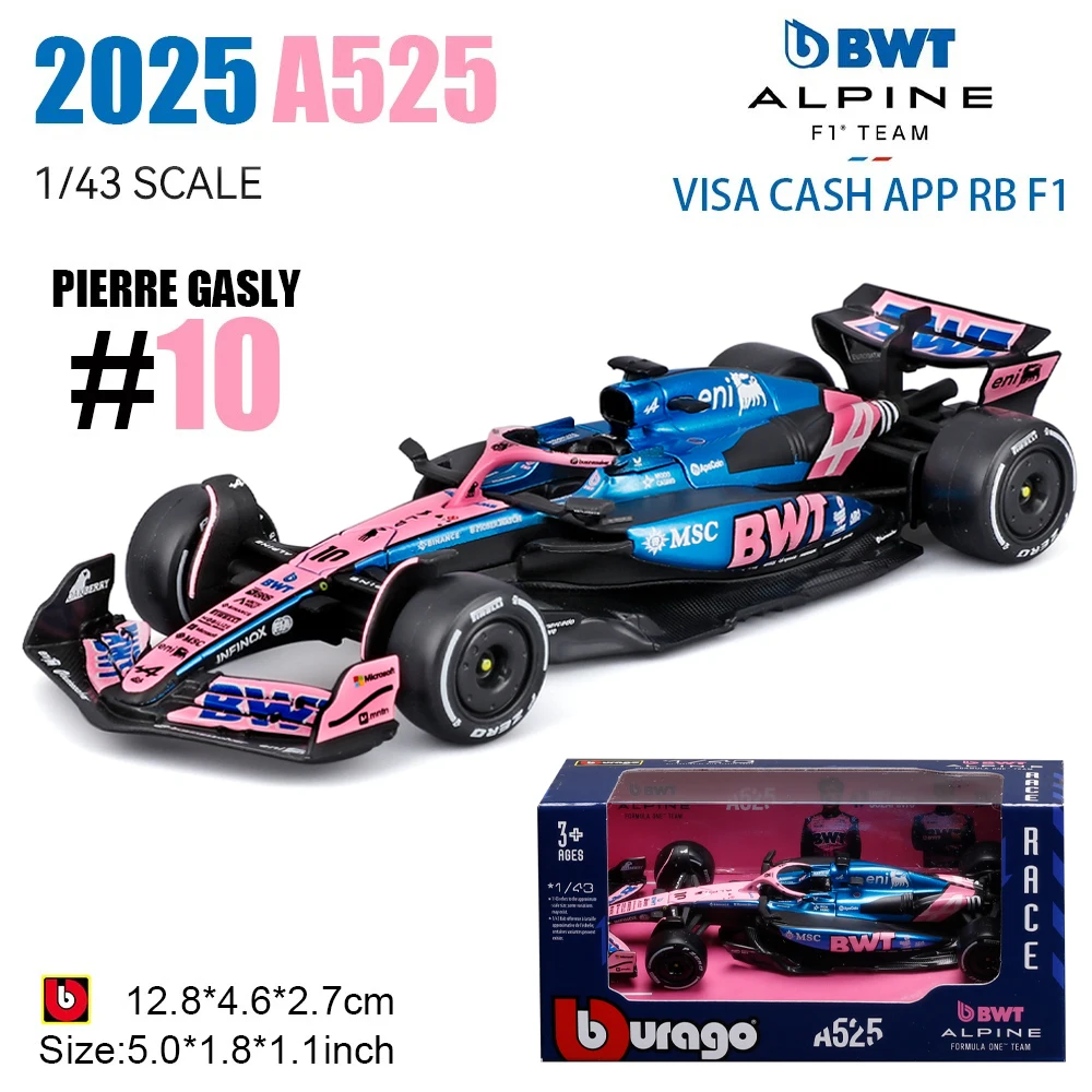 جديد في المخزون Bburago 1:43 2025 F1 اليابان ريد بول Rb21 سبيكة نماذج مصغرة فيراري Sf25 # 44 Rb21 Verstappen Mcl39 W16 لعبة السيارة #2