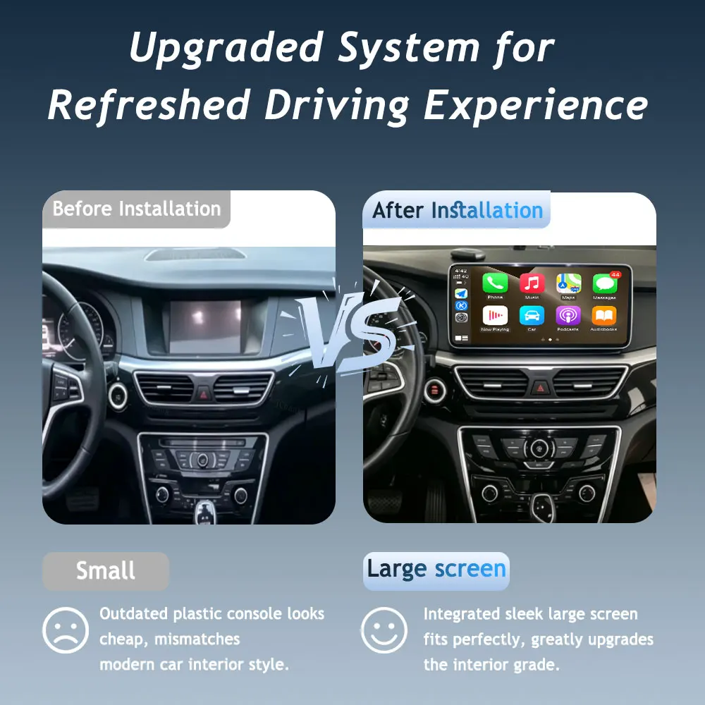Andriod 16 12.3 inch For Geely Emgrand GT GC9 Borui 2015-2016 split Screen Auto radio Accessories Wireless CarPlay Bluetooth IPS