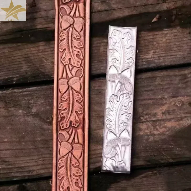 

Leather Aluminum Alloy Embossing Mold Belt Carving Stamp Vintage 3D Chestnut Leaf Pattern Hydraulic Pressure Cold Press Molding