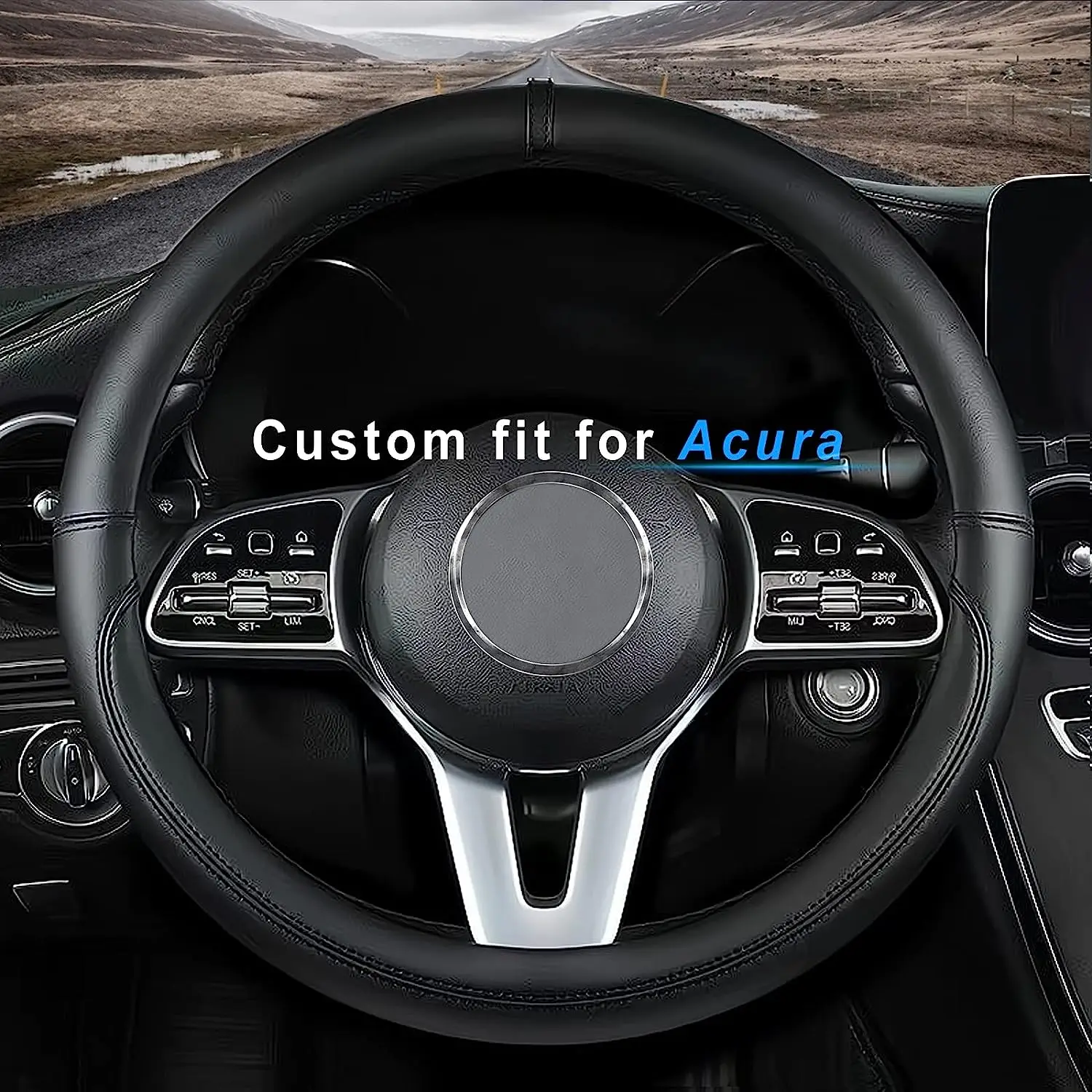 Custom Fit for Acura Car Steering Wheel Cover, Nappa Leather, Non-Slip, Designed for Auto Interior Accessories