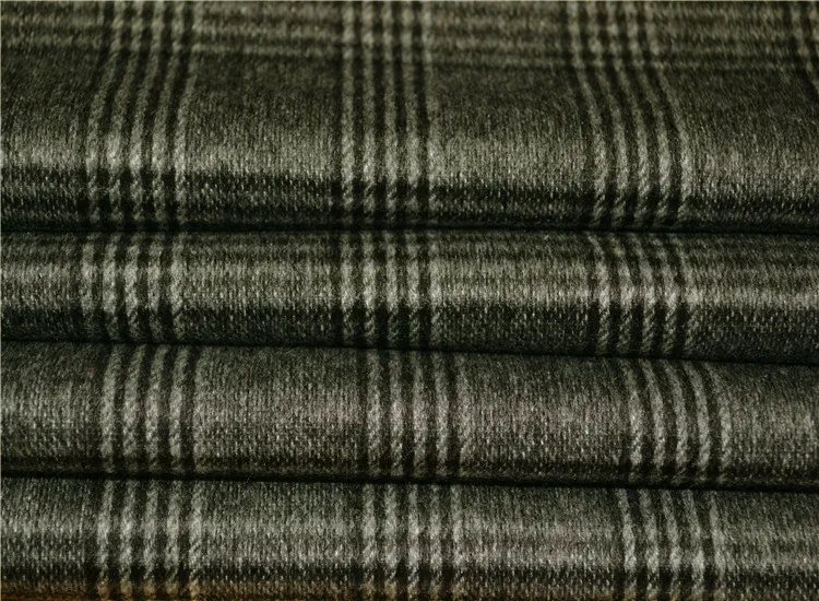 

High Quality Fabrics for Men's Suits's Calm Atmosphere Gray Wool Smooth Plaid Fabric Suit Pants Skirt Coat