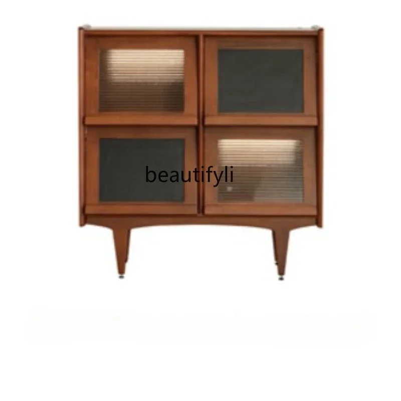 

xx1Nordic Solid Wood Magazine Storage Bookcase Japanese Rattan Storage Living Room Sofa TV Side Cabinet furniture