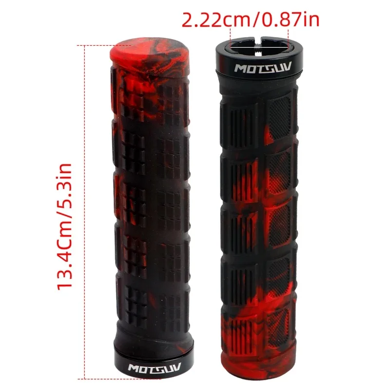Bicycle Grips MTB Bike Handbar Grip Rubber Non slip Aluminum Alloy Lockring Corrugation Shockproof Waterproof Cycling Accessory