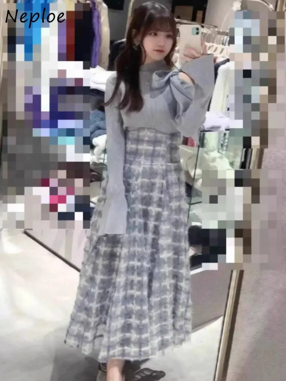 

Gentle Sweet Ball Gown Plaid Faldas High Waist Slim Lace Up Jacquard Skirt Japan 2025 Literary Spring New Mujer Falda