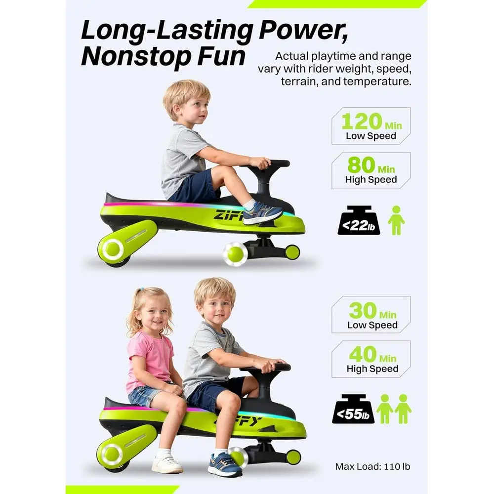 Elektryczny autko-korbielka 6V 5.5A z pedałami, podświetleniem, akumulatorem, funkcją 2w1, autko-korbielka, pojazd na akumulator z 2 prędkościami, zabezpieczenie przed przewróceniem