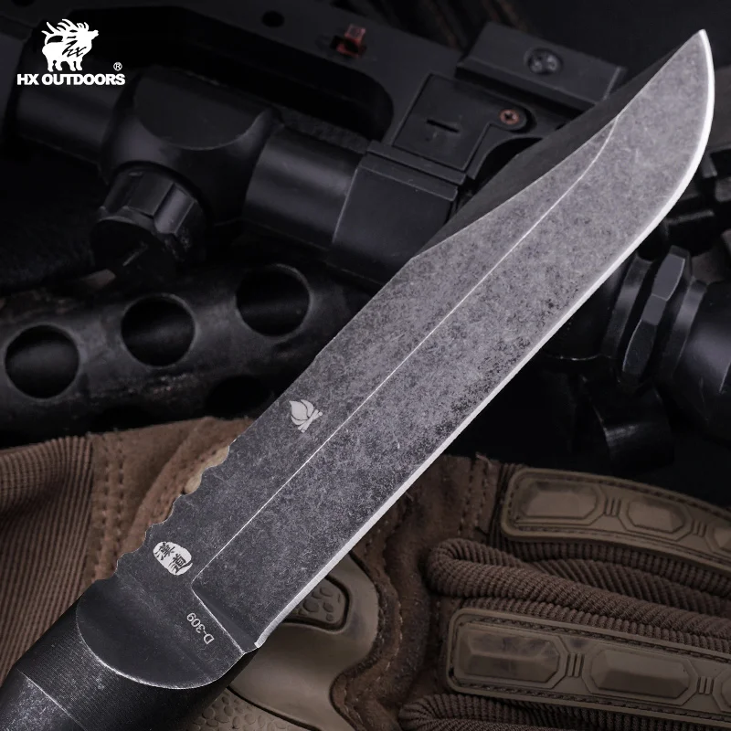 Hx Outdoors DC53 tactical knife Logging knife ,camping knife ultra sharp hunt knife ,Cool camping gear Steel Handle Dropshipping