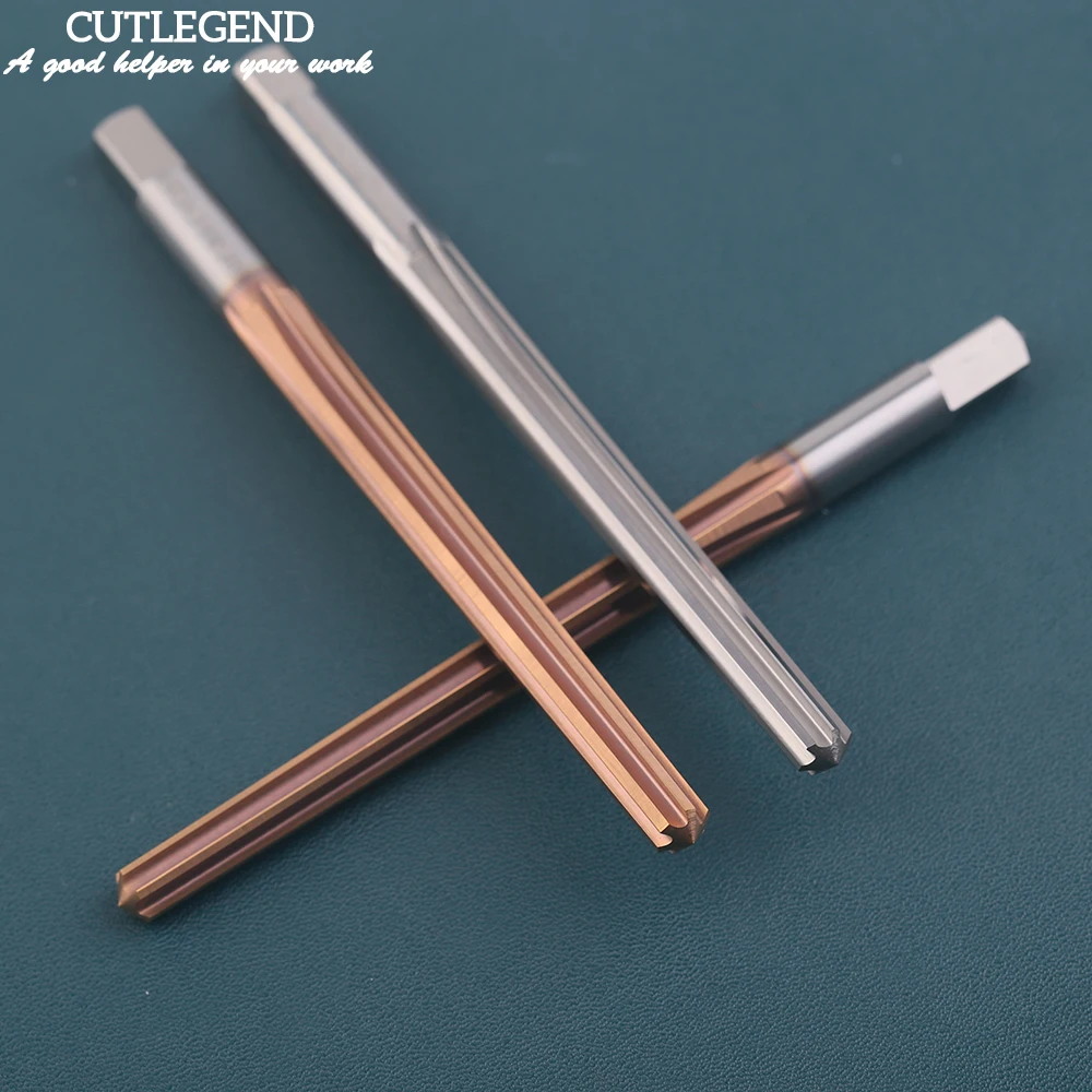 HRC60 TiCN Dilapisi Solid Carbide Chucking Hand 1:50 Taper Reamer Pin Reamer 2 2.5 3 4 5 6 7 8 9 10 12Mm H7 Flute Lurus