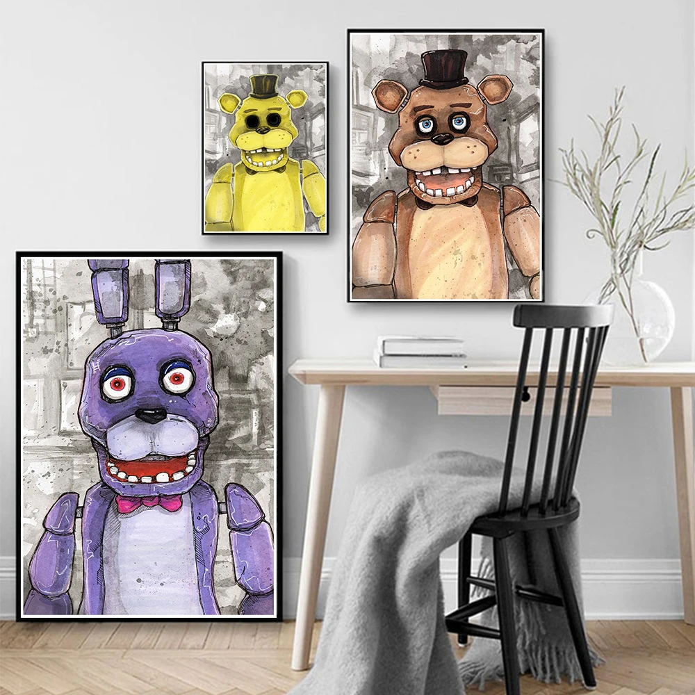 Poster Wall Art Pictures Freddys Five Nights FNAF-Ultimate Group Game Canvas Painting Prints Playroom Gamer Room Bar Home Decor